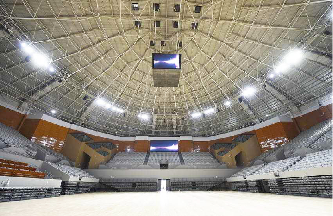 LED display screen in a sports stadium