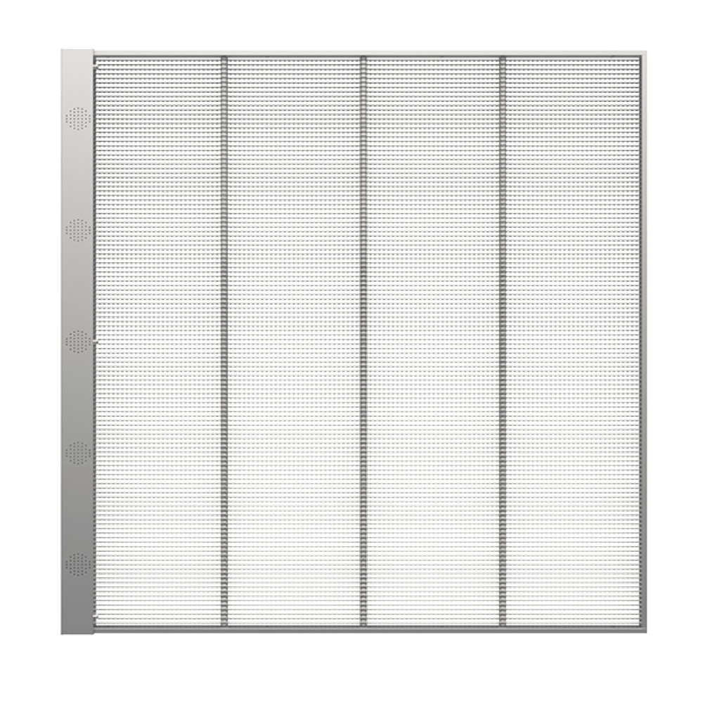 T series transparent LED screen on a glass facade