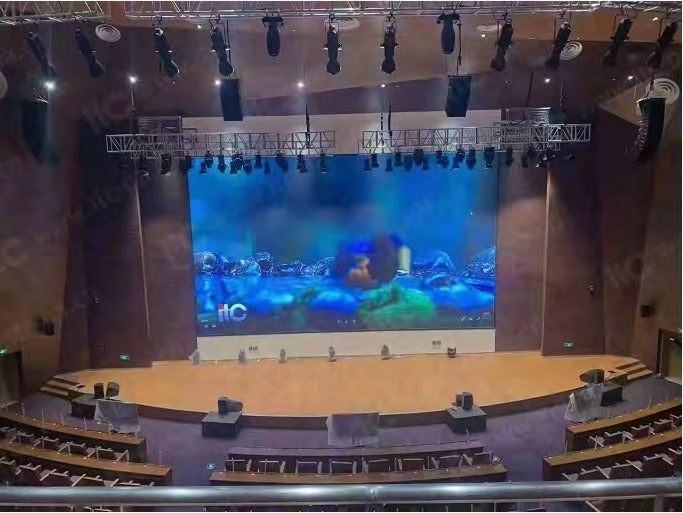 LED video wall and stage lighting in the auditorium of the Ethiopian bank headquarters project (itc Bank project references)